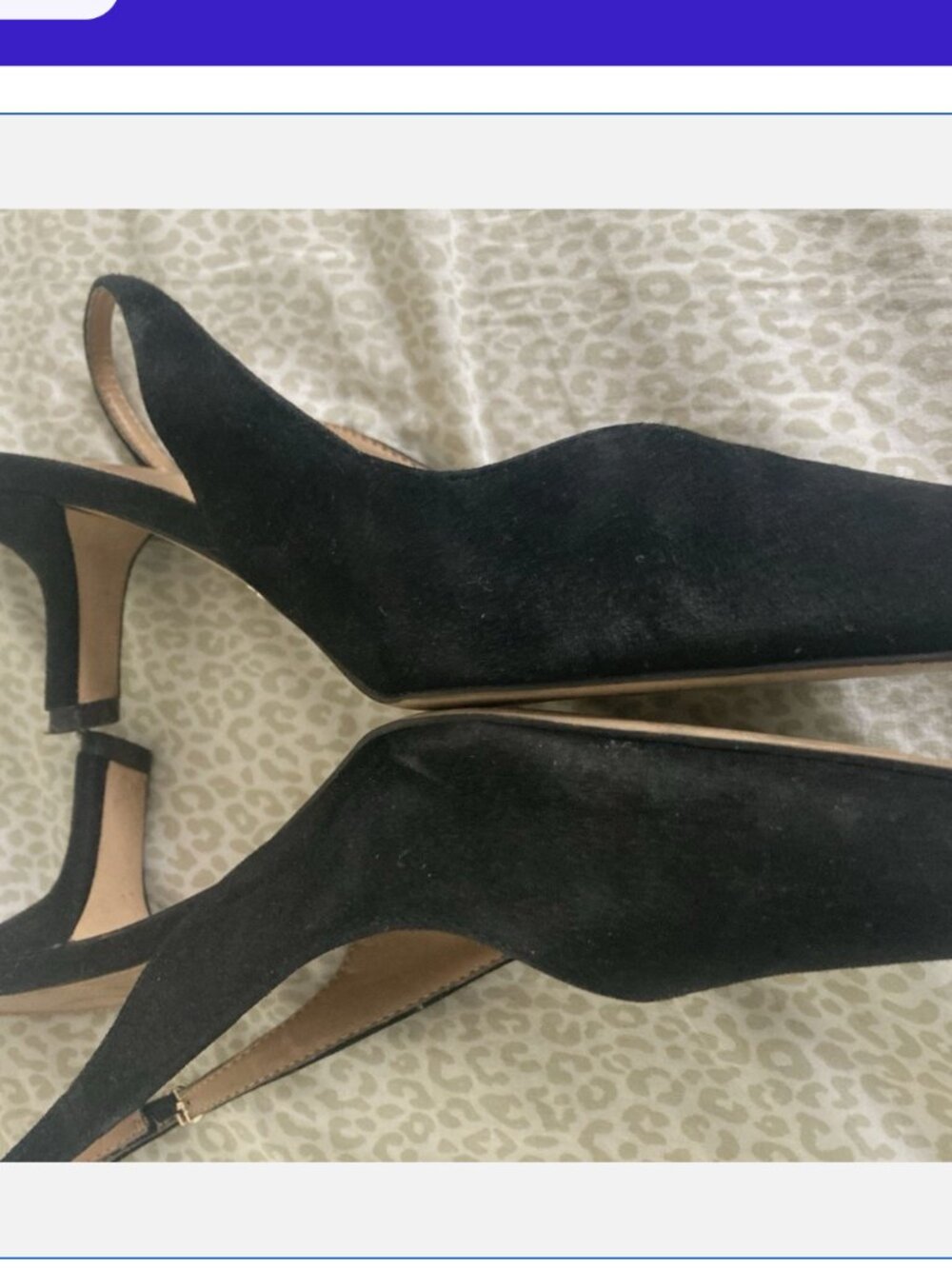 Womens Sam Edelman Bianka Black Suede Slingback Pumps Kitten Heels Size 8 M - Picture 4 of 8